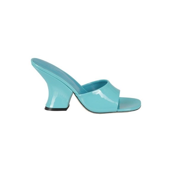 By Far Tairs Sandal In Semi-Patent Turquoise Leather - NWT - Picture 1 of 3